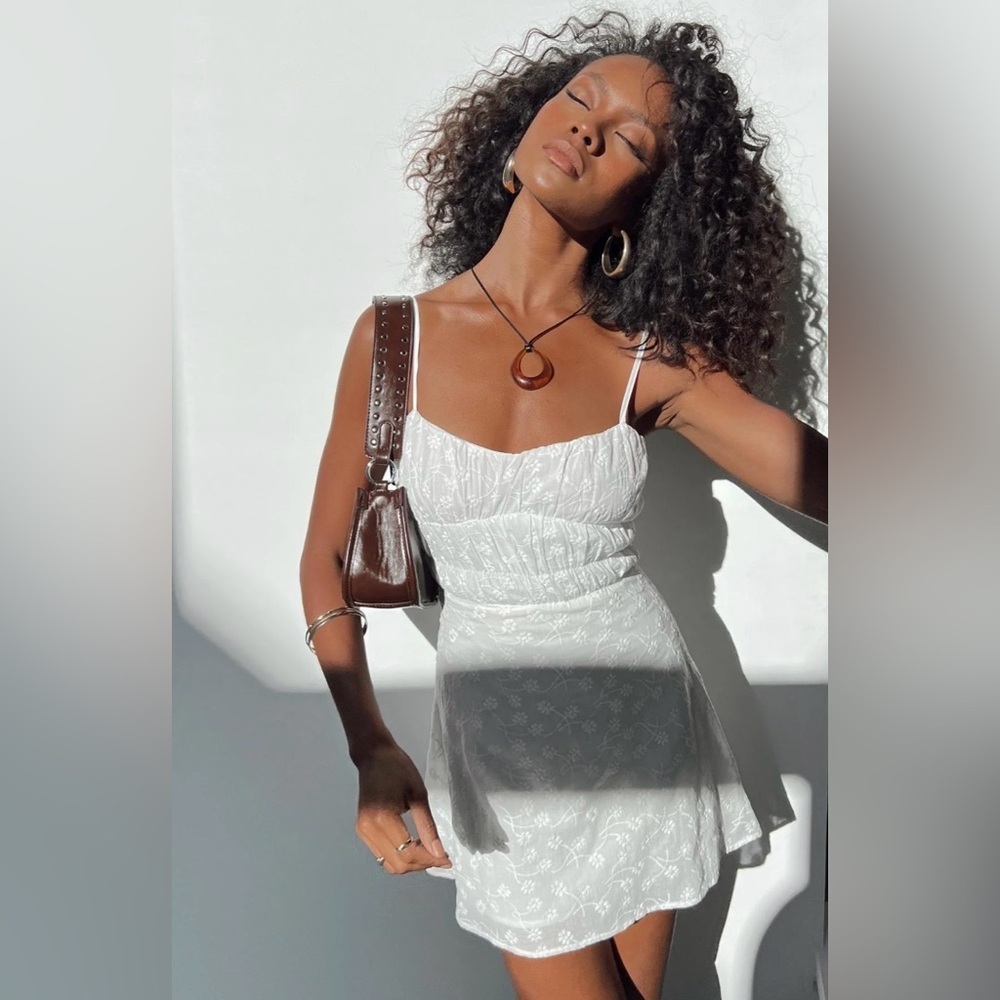 Princess Polly White Embroidered Mini Dress